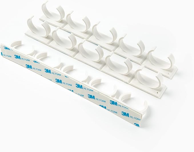 Crazy Chef Spice Clip Grippers For Cabinet Doors - Organizer for Spices - Spice Rack Holds15 Spice Jars - Extemely Strong 3M Adhesive Gripper In White For Pantry 15 Ct