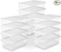 Sterilite 12-Pack Clear Storage Box, Stackable Container Bins with Lids, 12 Qt, White – Plastic Containers for Home, Closet, Bathroom, and Office Organization