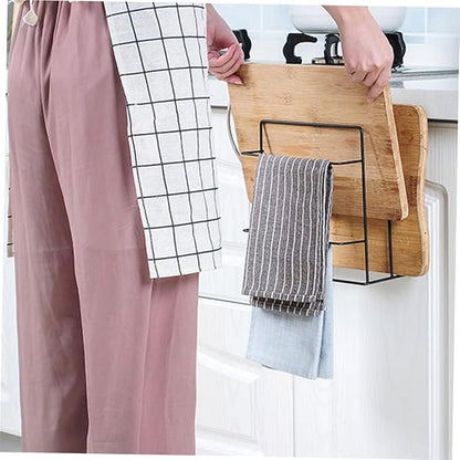2Pcs Cabinet Door Organizer Iron Towel Rack Storage Double Layer for Kitchen and Bathroom Easy Installation No Drilling Required