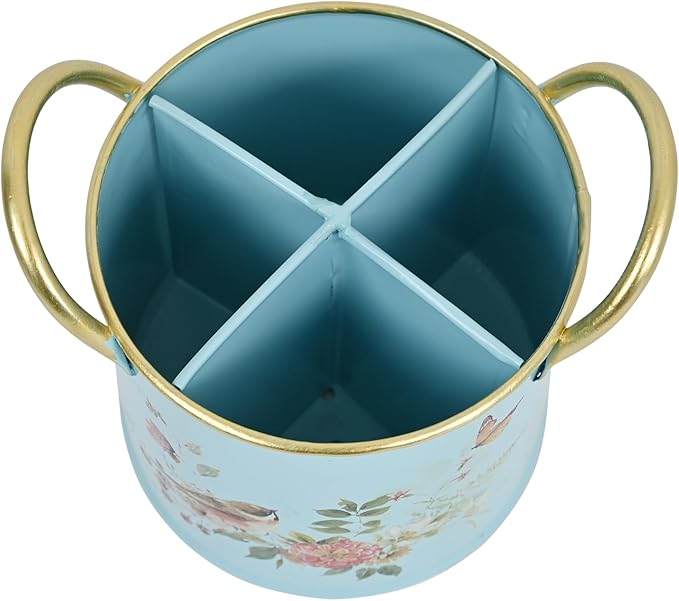 Z&Z ornamentorum Kitchen Utensil Holder for Kitchen Cunter Stylish kitchen Cooking Utensil Organizer Farmhouse Spatula Holder for Countertop (Blue)