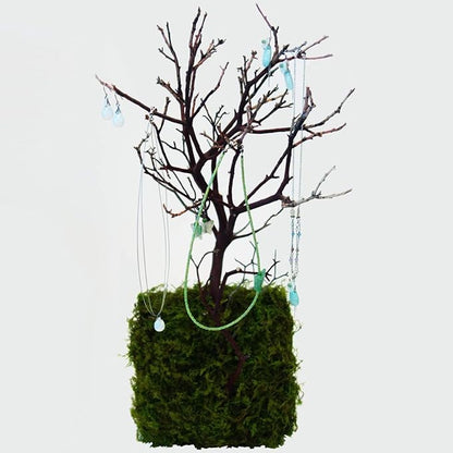 Kahee's Plants Natural Manzanita Jewelry Holder - Wall Hanging Organizer for Jewelries and Home Decor Moss Art (Natural Brown)
