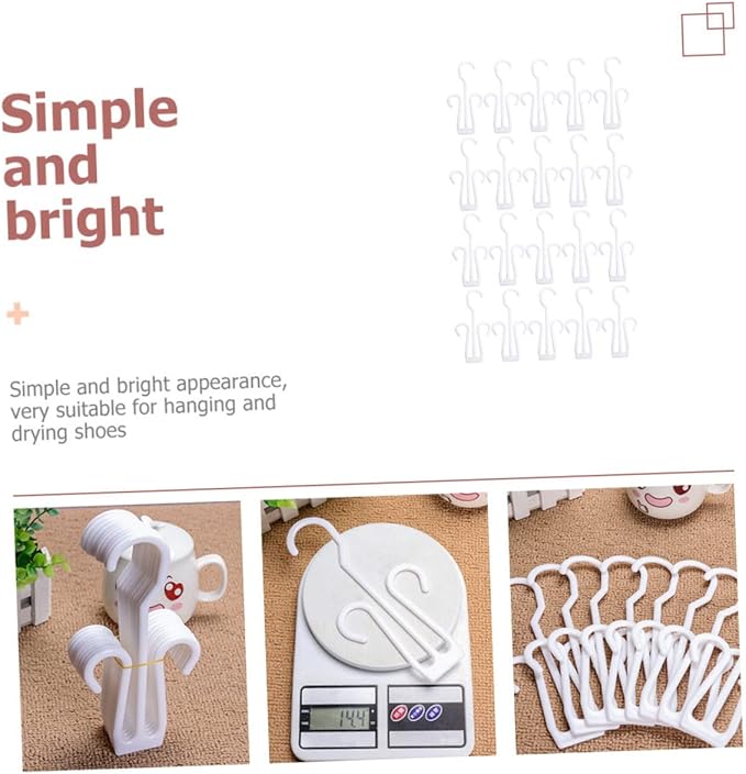 Cabilock 100pcs Shoe Hangers for Household Use Hooks for Drying and Displaying Shoes for Closet Organization and Home