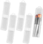 Framendino, 5 Pack Clear Travel Cosmetic Brush Holder Portable Cutlery Box Plastic Storage Container Toothbrush Carrying Boxes for Traveling