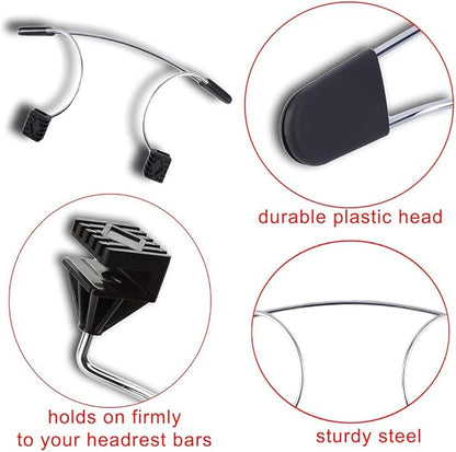 Car Coat Hanger for Headrest, Car Seat Clothes Holder for Suit Jacket Coat, Vehicle Backrest Organizer, Universal Fit Headrest Hanger for Car (Black)