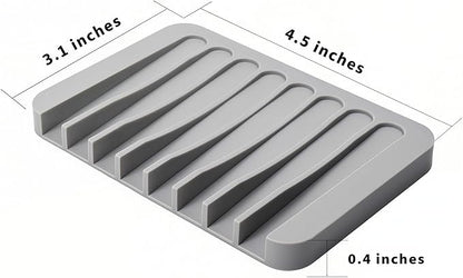 2Pcs Self Draining Soap Dishes, Soap Dish for Bathroom Sink, Premium Silicone Soap Holder, Bathroom, Kitchen, Sponges, Keep Soaps Bars Dry Clean, Extend Life Easy Clean Non - Slip Design