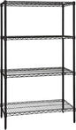 QUANTUM STORAGE SYSTEMS WR63-1860BK-5 Starter Kit Wire Shelves Black Epoxy 5 Shelves 63" H x 60" W x 18" D