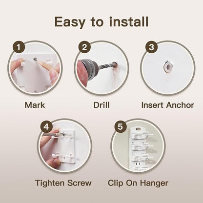 Hat Organizer for Wall, 2 Pack Adhesive Hat Rack for Baseball Caps, No Drilling or Wall Mount Cap Holder with Hooks, Over the Door Hat Storage Organizer for 20 Caps, Closet Storage White