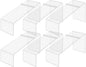 6 Pack Acrylic Shoe Display Stand Clear Premium Lucite 4 Inch Wide x 5 Inch High Slanted Footwear Showcase Riser with Heel Stop for Retail Shops and Clothing Stores by Marketing Holders