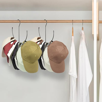 hat Hanger hat Hangers for Closet hat Organizer for Closet Set of 2 hat Rack for Closet Baseball hat Storage Hanger for Hats in Closet Black