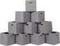 Fabric Cloth Storage Bins,Fabric Cube Organizer with Dual Handles Foldable Cube Storage Baskets for Home Bedroom Storage,Set of 10,(Gray)