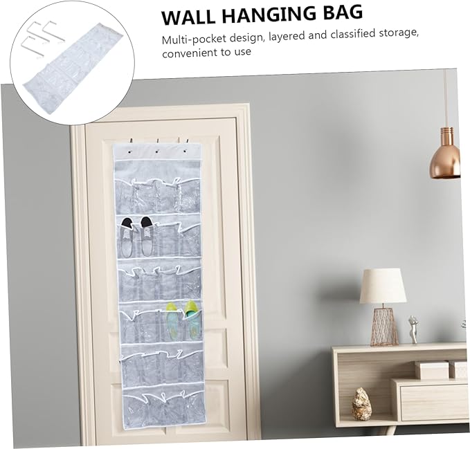 Zerodeko Hanging Shoe Storage Mount Door Organizer Nonwoven Bag Hooks Storage Organizer Pouch