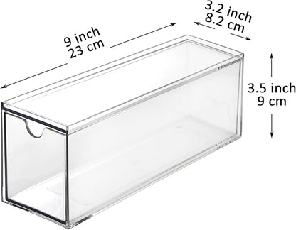 Youngever 3 Drawers Plastic Kitchen Pantry Stackable Storage Organizer, Plastic Tea Packet Organizers, Stackable Tea Bag Holder, 9" x 3" x 3.5"
