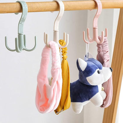 Space Saving Rotated Hanger Hooks Wardrobe Clothes Rack Hanger Organizer Bag Hanger Shoes Belt Scarf Hanging Rack Closet Hanger (Green)