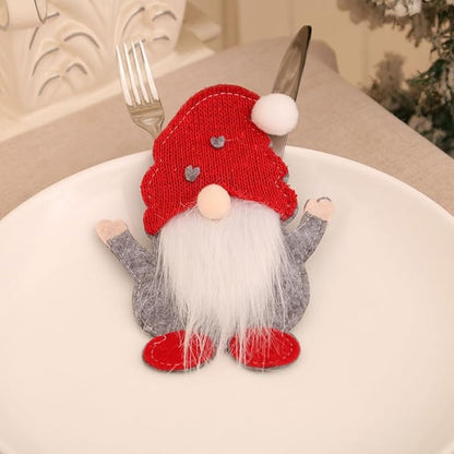 Christmas Silverware Holder Festive Cutlery Bags for Party Adorable Table Decor Compact