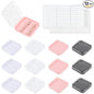 12 Pcs Press on Nail Boxes Packaging Nail Storage Display Organizer Box Case with 60 Pcs Adhesive Double Sided Tape 4 Colors