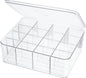 ZEXALOR Socks Underwear Drawer Organzier Dividers, 16 Compartment Removable Divided Plastic Storage Bin with Lid, Storage Organizer for Scarves Ties Bras, Clear Dresser Drawer Organizers