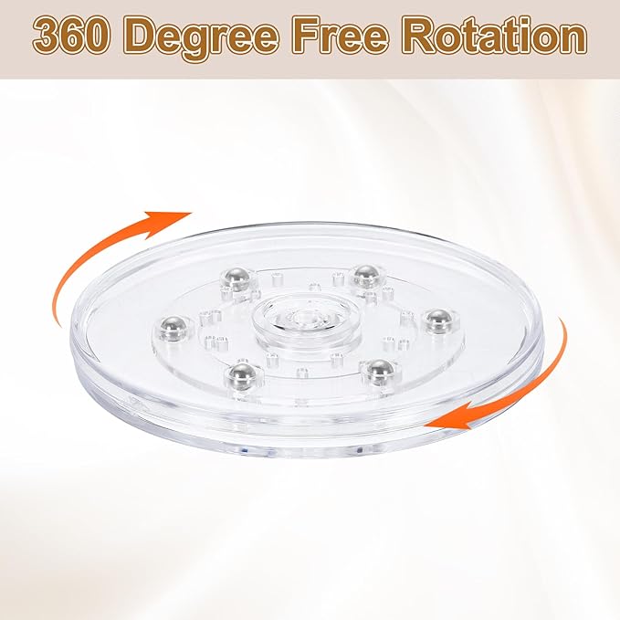 uxcell 3Pack Acrylic Lazy Susan Turntable, 5" Spinner Lazy Susan Turntable Organizer, Acrylic Ball Bearing Rotating Tray for Pantry Spice Rack Decorating, Clear