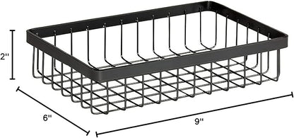 G.E.T. WB-962-MG Rectangular Metal Storage Wire Basket for Pantry, Produce and More, 9" x 6" x 2", Gray