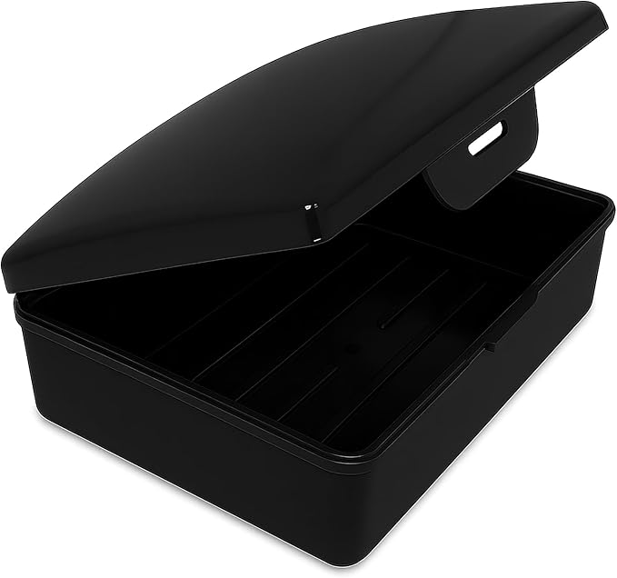 American Comb: Soap Box -Black - 1 Ct - Made in The USA - Soapbox with Hinged Lid and Secure Latch