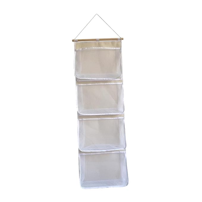 Fenteer Over Door Organizer,Hanging Storage Organizer,Stuffed Animal Storage, Accessory Holder for Shoes Girl Nursery Boy, White