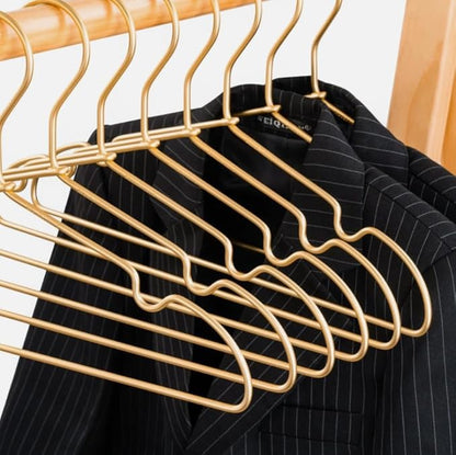 Gold Metal Wire Baby Clothes Hangers,12.6” Children Coat Pants Non Slips Toddler Infant Newborn Kids Hangers, Space Saving Baby Clothes Hangers