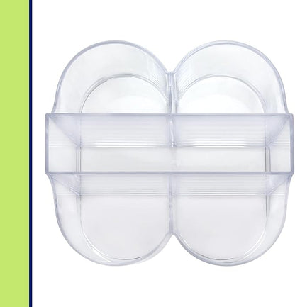 Lillian Tablesettings Cutlery Caddy Organizer 5 Compartment - Silverware Organizer & Napkin Holder - Clear, 6 Pack