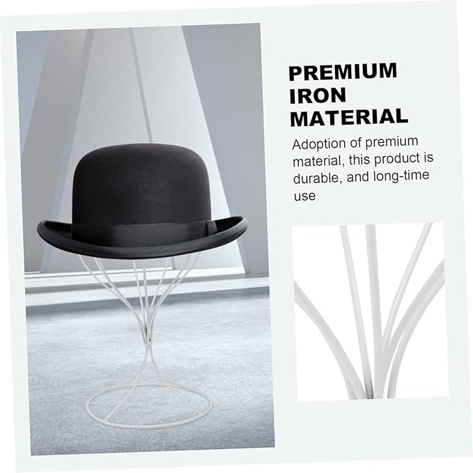Garneck 1pc Wrought Iron Hat Rack Table Top Display Stand Black Desk Organizer Portable Tripod Wig Storage Stand Hat Shaping Rack Wig Holder Displaying Iron Hat Stretcher Display