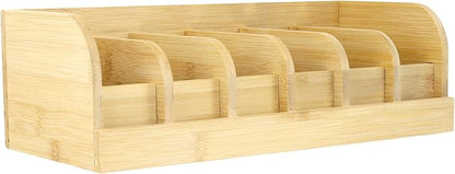 SINJEUN 2 PCS Bamboo Belt Organizer, 6 Compartments Belt Storage Organizer for Closet and Drawer, Belt Display Box for Men Women