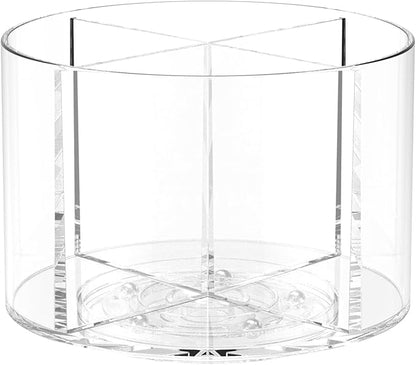 Drink Packet Organizer, Round Rotating Turntable with 4 Compartments, Lazy Susan Storage for Flavor Packets, Drink Mixes, and Water Enhancers – Countertop Organizer (1pc)