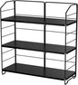 BOIVSHI Bathroom Countertop Organizer, 3-Tier Bathroom Counter Organizer, 8-Levels Height Adjustable, Bathroom Organizer for Kitchen, Pantry, Livingroom, Offices Storage, Metal Black