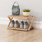 2 Tier Bamboo Shoe Rack,Portable Folding Shoe Storage Rack,Without Installation Small Shoe Rack Perfect for Corridors, Bedrooms and Small Spaces (2 Tier)
