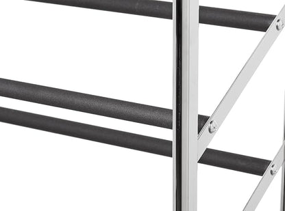 Amazon Basics 50-Pair Shoe Rack Organizer, Portable Rolling with Locking Wheels, Free Standing, 35.8 x 14.6 x 59.5 inches, Chrome
