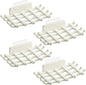 Shower Soap Holder for Wall, Adhesive Bar Soap Dish with Self Draining Grid, Side Hooks and No Drilling Mount, White, 4 Pack