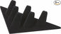Plymor Black Velvet Ring Finger Display, Six on Triangular Base, 7" W x 3.25" D x 1.5" H (Pack of 3)