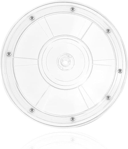 Jersvims 8 Inch Acrylic Turntable Platter, Transparent Turntable Organizer Round Rotating Plate for Kitchen Pantry Cabinet Desk Rack Spice Cake Cookie Decorating