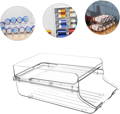 MAGICLULU Refrigerator Bins Organizer Soda Fridge Storage Box Capacity Drink Dispenser