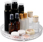 360 Clear Rotating Makeup Organize for Vanity,1 Tier Lazy Susan with Diamond Pattern, Large-Capacity Skincare Organizers Cosmetic Display Case Organizer for Dresser (Clear White, 1Tier)