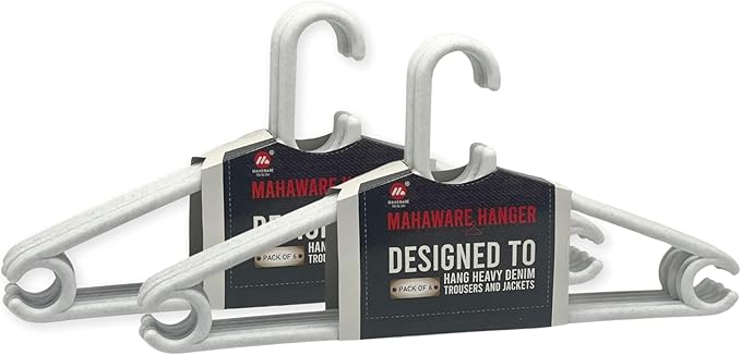 Sturdy Polypropylene Hanger, Pack of 12, Mint Granite White l Cloth Hanger l Dress Hangers l Hanger for Clothes Hanging