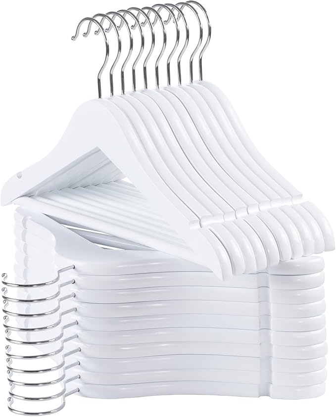 Kids Hangers, 20 Pack White Baby Hangers for Closet, Premium Children's Clothes Hangers with 360° Swivel Hook