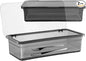 SUNSHNO 2PCS Flatware Tray with Lid and Drainer, Tableware Utensil and Cutlery Drawer Organizer with Lid Covered Silverware Tray to Keeps Your Cutlery Organized and Protected
