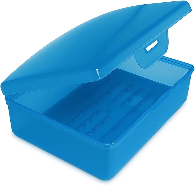 American Comb Travel Soapbox, Durable Storage Container, Multiple Colors, Made in USA (1, Blue)
