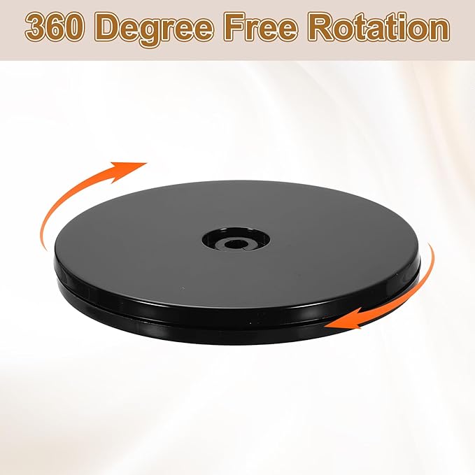 uxcell 2Pack Acrylic Lazy Susan Turntable, 5" Spinner Lazy Susan Turntable Organizer, Acrylic Ball Bearing Rotating Tray for Pantry Spice Rack Decorating, Black