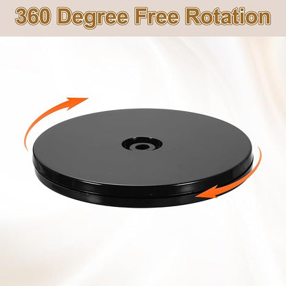 uxcell 2Pack Acrylic Lazy Susan Turntable, 5" Spinner Lazy Susan Turntable Organizer, Acrylic Ball Bearing Rotating Tray for Pantry Spice Rack Decorating, Black