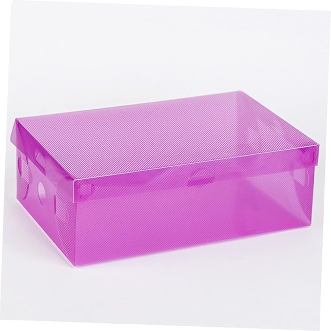 Happyyami Stackable Shoe Storage Boxes Lids 7 Pack Plastic Shoeboxes for Sneakers Cardboard Storage Cases for Home Use