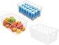 16" Upright Freezer Organizer Baskets, Wire Storage Bakset Bins for Freezer, Pantry, Kitchen, Bathroom Organizing, White, Set of 3