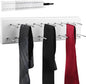 Wood Pull Out Belt Rack for Closet, 21 Tie Hanger Extending Sliding Tie Rack Hanger, Side Mount Sliding Rail Organizer Storage Rack Holder with 21 Hooks for Ties Scarves Belts Shawls, White