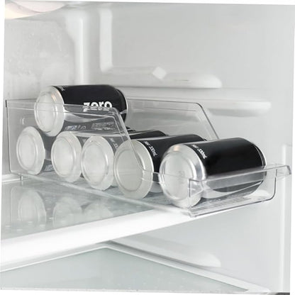 Clear Beverage Storage Rack Stackable Fridge Holder for Cans Food-grade Material Space-saving Organizer for Pantry and Kitchen Efficient Drink Dispenser