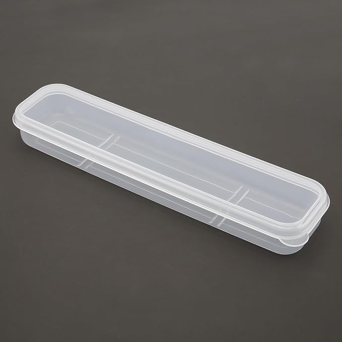 Portable Flatware Box Travel Tableware Storage Case, Simple Tableware Storage Box Case for Cutlery Kit, 9.64 x 2.32 inches (White)
