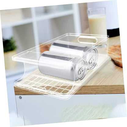 Rolling Can Organizer for Refrigerator Drink Pusher for Fridge Drink Dispenser