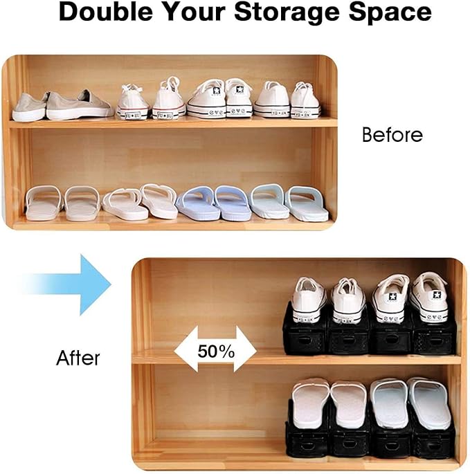 Neprock Closet Shoe Organizer,Shoe Storage Organizer Shoe Rack for Closet Organization,Shoe Slots Organizer De Zapatos Shoe Hoder Space Saver for Entryway(36 Pack)(Black)